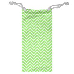 Green Chevron Jewelry Bag