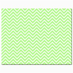 Green Chevron Mini Button Earrings