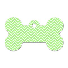 Green Chevron Dog Tag Bone (two Sides) by snowwhitegirl