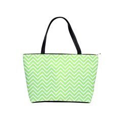 Green Chevron Shoulder Handbags by snowwhitegirl