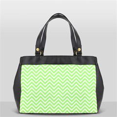 Green Chevron Office Handbags (2 Sides)  by snowwhitegirl