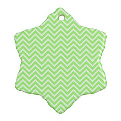 Green Chevron Snowflake Ornament (two Sides) by snowwhitegirl