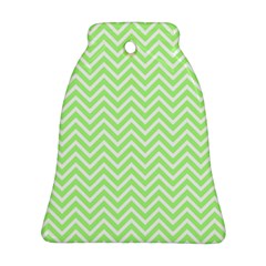 Green Chevron Bell Ornament (two Sides) by snowwhitegirl