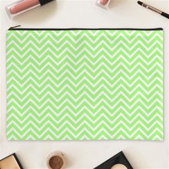 Green Chevron Cosmetic Bag (xxxl)  by snowwhitegirl