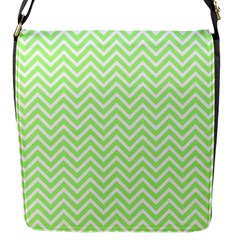 Green Chevron Flap Messenger Bag (s) by snowwhitegirl