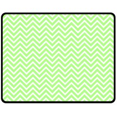 Green Chevron Double Sided Fleece Blanket (medium)  by snowwhitegirl