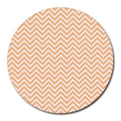 Orange Chevron Round Mousepads by snowwhitegirl