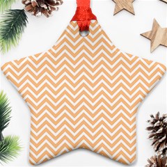 Orange Chevron Ornament (star) by snowwhitegirl