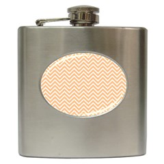 Orange Chevron Hip Flask (6 Oz) by snowwhitegirl