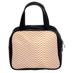 Orange Chevron Classic Handbags (2 Sides) by snowwhitegirl