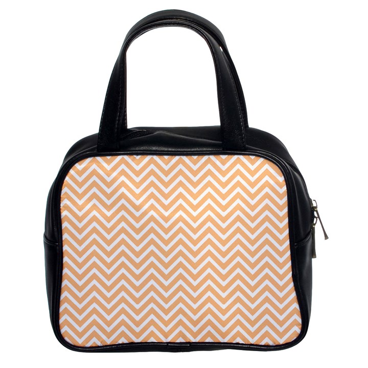 Orange Chevron Classic Handbags (2 Sides)