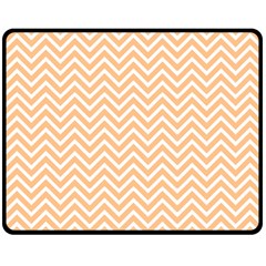 Orange Chevron Double Sided Fleece Blanket (medium)  by snowwhitegirl