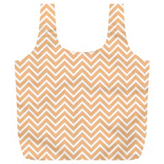 Orange Chevron Full Print Recycle Bags (l)  by snowwhitegirl