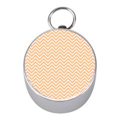 Orange Chevron Mini Silver Compasses by snowwhitegirl