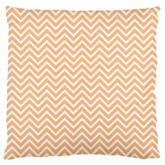 Orange Chevron Large Flano Cushion Case (two Sides) by snowwhitegirl