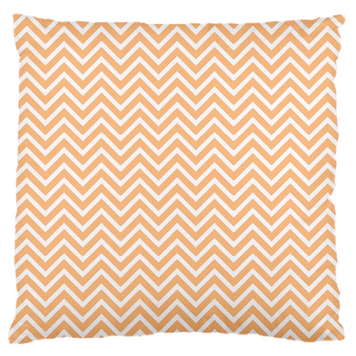 Orange Chevron Large Flano Cushion Case (Two Sides)