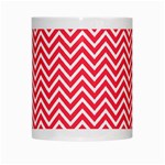 Red Chevron White Mugs Center