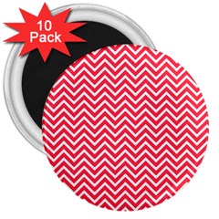 Red Chevron 3  Magnets (10 pack) 