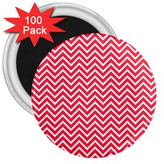 Red Chevron 3  Magnets (100 pack)