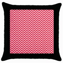 Red Chevron Throw Pillow Case (Black)