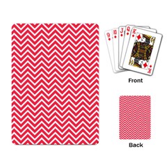 Red Chevron Playing Card