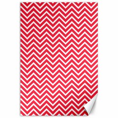 Red Chevron Canvas 12  x 18  