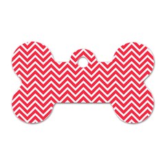 Red Chevron Dog Tag Bone (Two Sides)