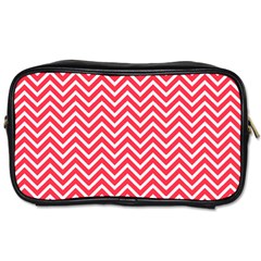 Red Chevron Toiletries Bags 2-Side