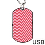 Red Chevron Dog Tag USB Flash (Two Sides) Front