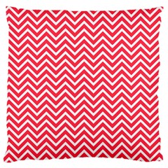 Red Chevron Large Cushion Case (Two Sides)