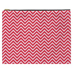 Red Chevron Cosmetic Bag (XXXL) 