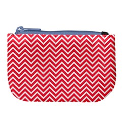 Red Chevron Large Coin Purse