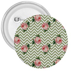 Green Chevron Rose 3  Buttons by snowwhitegirl