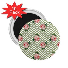 Green Chevron Rose 2 25  Magnets (10 Pack)  by snowwhitegirl