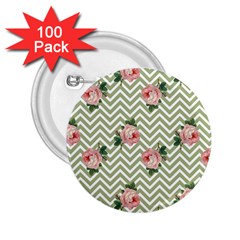 Green Chevron Rose 2 25  Buttons (100 Pack)  by snowwhitegirl