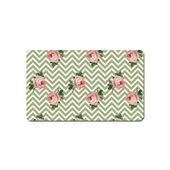 Green Chevron Rose Magnet (name Card) by snowwhitegirl