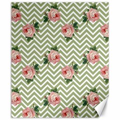 Green Chevron Rose Canvas 8  X 10  by snowwhitegirl