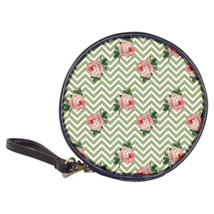 Green Chevron Rose Classic 20-CD Wallets