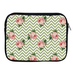 Green Chevron Rose Apple Ipad 2/3/4 Zipper Cases by snowwhitegirl