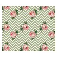 Green Chevron Rose Double Sided Flano Blanket (small)  by snowwhitegirl