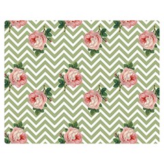 Green Chevron Rose Double Sided Flano Blanket (medium)  by snowwhitegirl