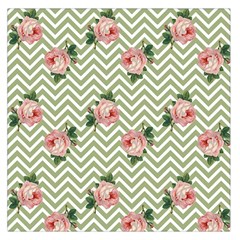 Green Chevron Rose Large Satin Scarf (square) by snowwhitegirl