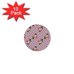 Violet Chevron Rose 1  Mini Buttons (10 Pack)  by snowwhitegirl