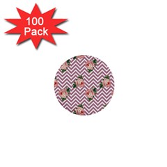 Violet Chevron Rose 1  Mini Buttons (100 Pack)  by snowwhitegirl