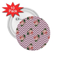 Violet Chevron Rose 2 25  Buttons (10 Pack)  by snowwhitegirl