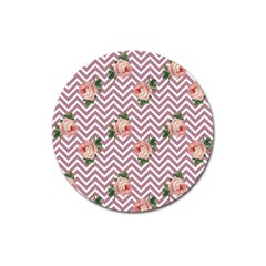 Violet Chevron Rose Magnet 3  (round) by snowwhitegirl