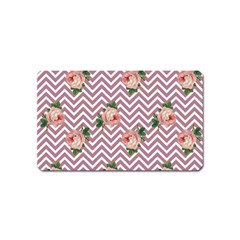 Violet Chevron Rose Magnet (name Card) by snowwhitegirl