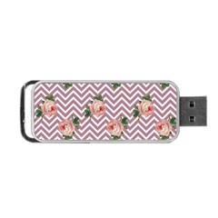 Violet Chevron Rose Portable Usb Flash (one Side) by snowwhitegirl