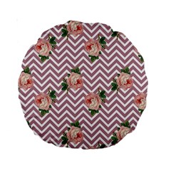 Violet Chevron Rose Standard 15  Premium Round Cushions by snowwhitegirl