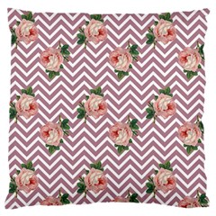 Violet Chevron Rose Large Flano Cushion Case (two Sides) by snowwhitegirl